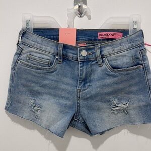 *NEW* Bank NYC The Mini Astor Cut Off Denim Shorts Size 12 Kids New With Tags